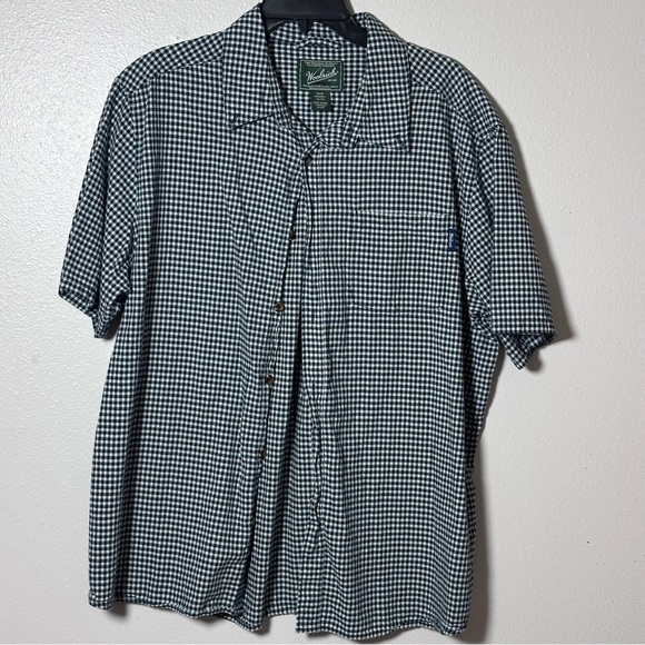 Woolrich Men Button Down Short Sleeve Plaid Green Shirt size XL. - Picture 2 of 8